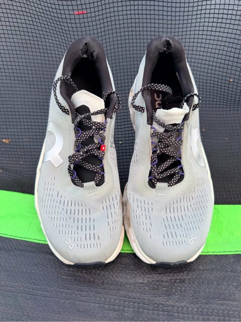 On Running Women’s Light Gray and Black Athletic Running Shoes